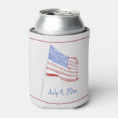 7月4日赤白青国旗 缶クーラー (缶正面)