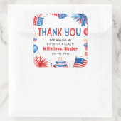 7月4日赤白青夏季誕生会 スクエアシール (バッグ)