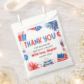 7月4日赤白青夏季誕生会 フェイバーバッグ (クリップ留めされた状態)