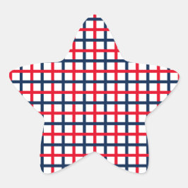 7月4日赤白青愛国二乗グリッド 星シール