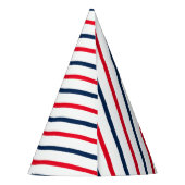 7月4日赤白青愛国心ストライプ派 パーティーハット (裏面)
