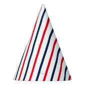 7月4日赤白青愛国心ストライプ派 パーティーハット (左)
