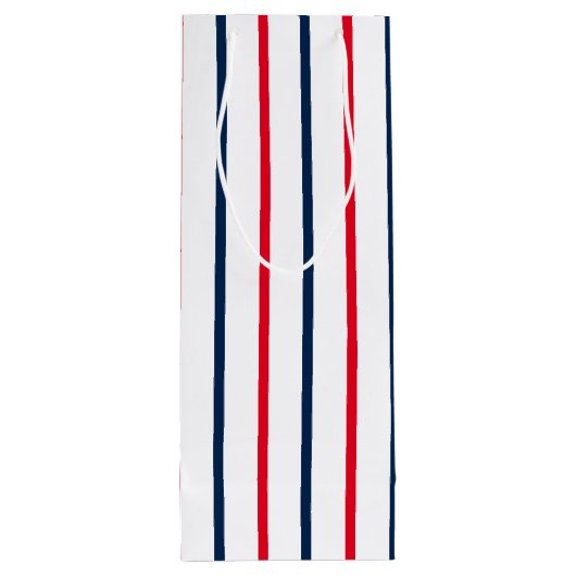 7月4日赤白青愛国心ストライプ派 ワインギフトバッグ (裏面)