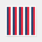 7月4日赤白青愛国的ストライプ スタンダードカクテルナプキン (正面)