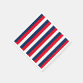 7月4日赤白青愛国的ストライプ スタンダードカクテルナプキン (角)