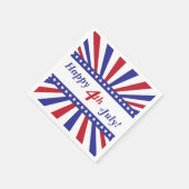 7月4日赤白青星とストライプ スタンダードカクテルナプキン (角)