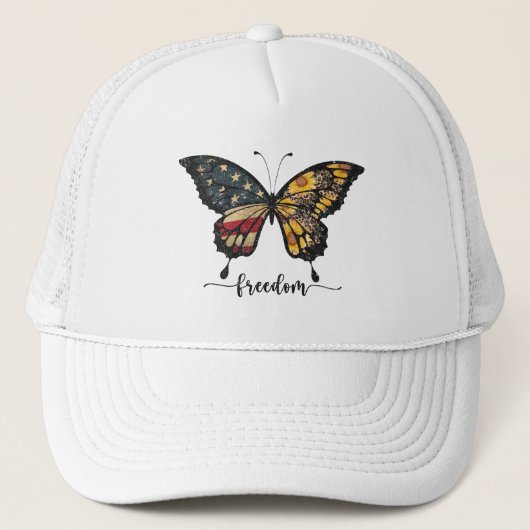 7月4日赤白青星バタフライフリー キャップ (正面)