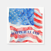 7月4日赤白青星 スタンダードカクテルナプキン (正面)