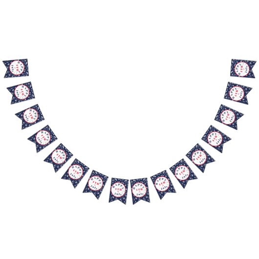 7月4日赤白青星 バンティングフラッグ (全)