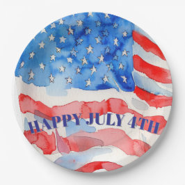 7月4日赤白青星 ペーパープレート