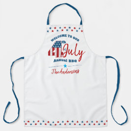 7月4日赤白青星USA国旗 エプロン