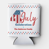 7月4日赤白青星USA国旗 缶クーラー (正面)