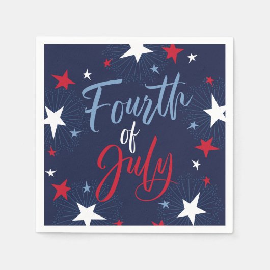 7月4日赤白青花火パーティー スタンダードカクテルナプキン (正面)