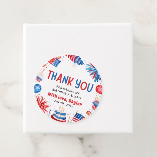 7月4日赤白青誕生日ありがとう フェイバータグ (インサイチュ)