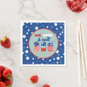 7月4日赤白青誕生日 スタンダードカクテルナプキン (インサイチュ)