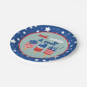 7月4日赤白青誕生日 ペーパープレート (アングル)