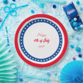 7月4日赤白青 ペーパープレート (パーティー)