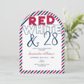 7月4日赤白青BBQピクニックバースデーパーティー 招待状 (スタンド正面)