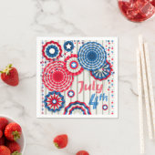 7月4日赤白・青愛国心 |休日 スタンダードカクテルナプキン (インサイチュ)