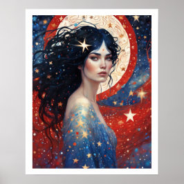 7月4日赤花火大会アールデコ ポスター