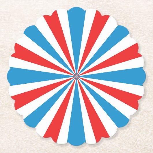7月4日赤、白、青の日が差すこと ペーパーコースター (正面)