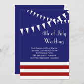 7月4日赤・白・青結婚式招待状 招待状 (正面/裏面)