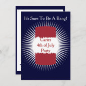 7月4日赤、白、青 招待状 (正面/裏面)