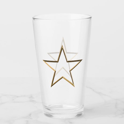 7月4日金ゴールド愛国的スター澄ん飲酒 タンブラーグラス (正面)
