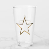 7月4日金ゴールド白い愛国的なスター飲酒 タンブラーグラス (裏面)