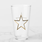7月4日金ゴールド白い愛国的なスター飲酒 タンブラーグラス (正面)