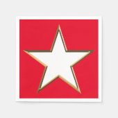 7月4日金ゴールド紅白愛国星紙 スタンダードカクテルナプキン (正面)