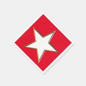 7月4日金ゴールド紅白愛国星紙 スタンダードカクテルナプキン (角)