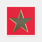 7月4日金ゴールド赤白愛国星紙 スタンダードカクテルナプキン (正面)