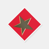 7月4日金ゴールド赤白愛国星紙 スタンダードカクテルナプキン (角)