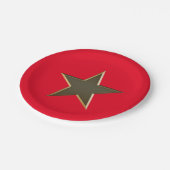 7月4日金ゴールド赤白愛国星 ペーパープレート (アングル)