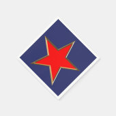 7月4日金ゴールド赤白青スター愛国心 スタンダードカクテルナプキン (角)