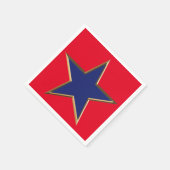 7月4日金ゴールド赤白青愛国星 スタンダードカクテルナプキン (角)