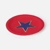 7月4日金ゴールド赤白青愛国星 ペーパープレート (アングル)