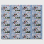 7月4日飛行中のアメリカの旗とワシ ラッピングペーパー (フラット)