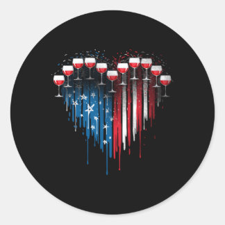 7月4日飲み物テイスティングワイングラス彼はアメリカ ラウンドシール