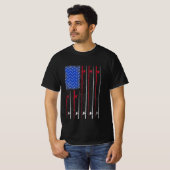 7月4日魚釣りポールメンTシャツ Tシャツ (正面フル)