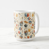 7月4日魚釣り愛好家のための独立記念日パーティー コーヒーマグカップ (正面右)