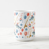 7月4日魚釣り愛好家のための独立記念日パーティー コーヒーマグカップ (中央)