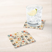 7月4日魚釣り愛好家のための独立記念日パーティー スクエアペーパーコースター (インサイチュ)