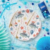 7月4日魚釣り愛好家のための独立記念日パーティー ペーパープレート (パーティー)