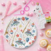 7月4日魚釣り愛好家のための独立記念日パーティー ペーパープレート (パーティー)