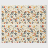 7月4日魚釣り愛好家のための独立記念日パーティー ラッピングペーパー (フラット)