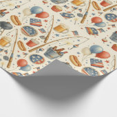 7月4日魚釣り愛好家のための独立記念日パーティー ラッピングペーパー (角)