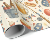7月4日魚釣り愛好家のための独立記念日パーティー ラッピングペーパー (ロールコーナー)
