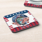 7月4日魚釣り愛好家のための独立記念日 コースター (左側)